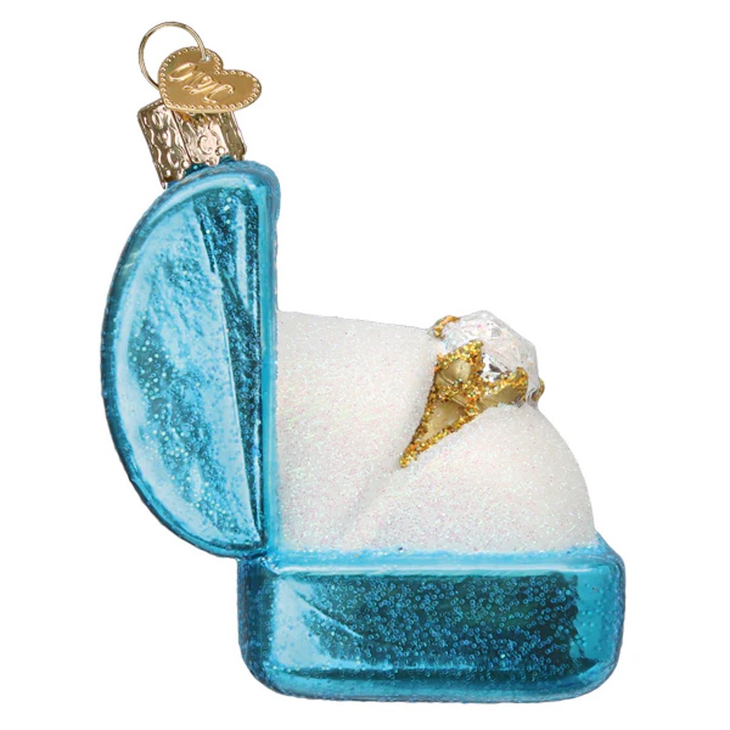 Old World Christmas Something Blue Ring Box Ornament