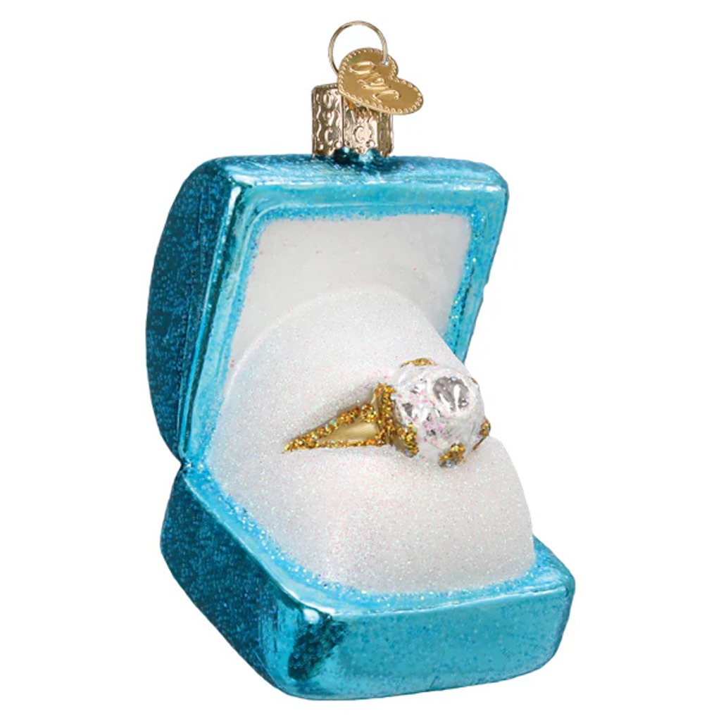 Old World Christmas Something Blue Ring Box Ornament