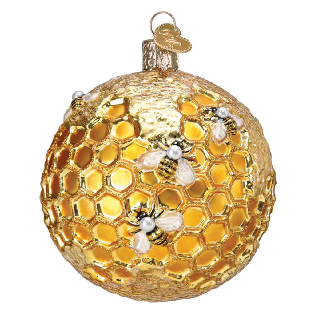 Old World Christmas Bee Blessed Round Ornament