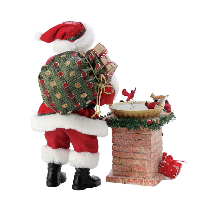 Possible Dreams Clothtique Bird Bath Santa Figurine