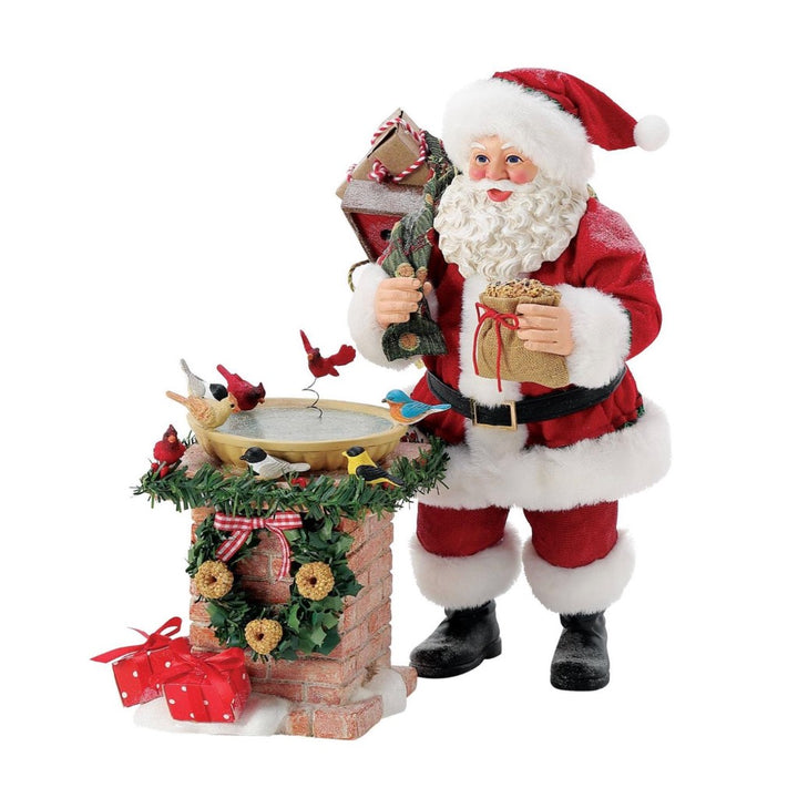 Possible Dreams Clothtique Bird Bath Santa Figurine