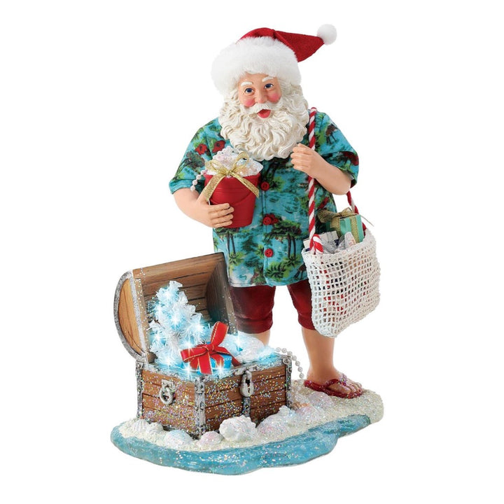 Possible Dreams Clothtique Treasure Chest Santa Figurine