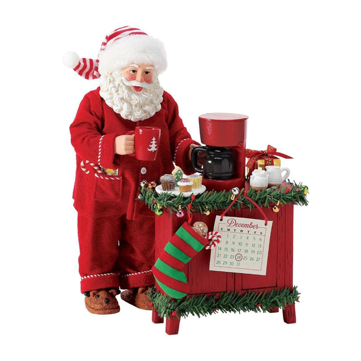 Possible Dreams Clothtique But First, Coffee Santa Figurine