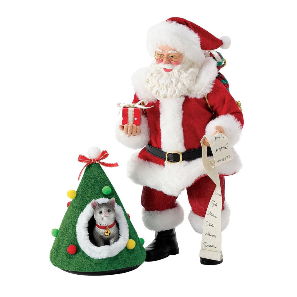 Possible Dreams Clothtique Cat Tree-ts Santa Figurine