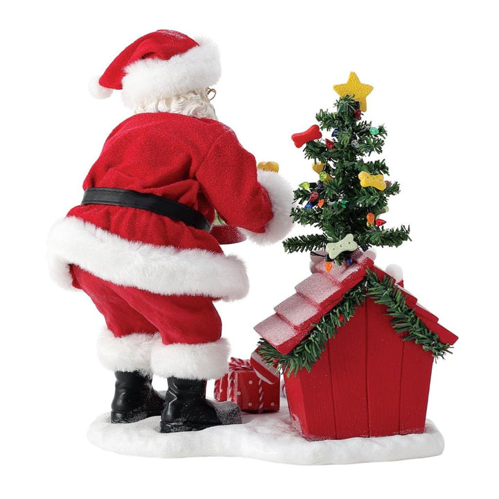 Possible Dreams Clothtique Puppy's Christmas Santa Figurine