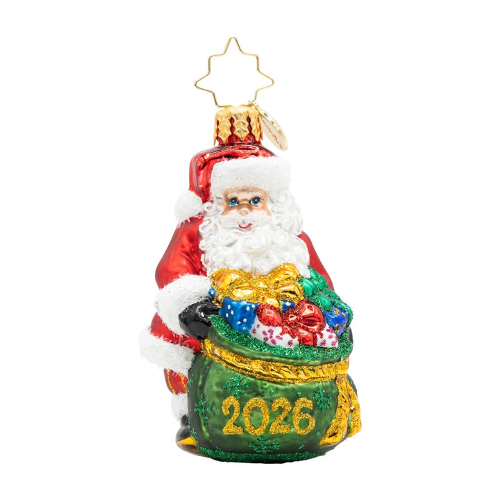 Christopher Radko 2026 Santa’s Yearly Gift Drop Gem Ornament