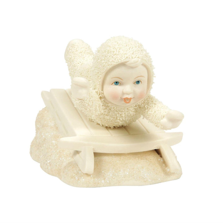 Snowbabies Belly Sleddin' Baby Figurine