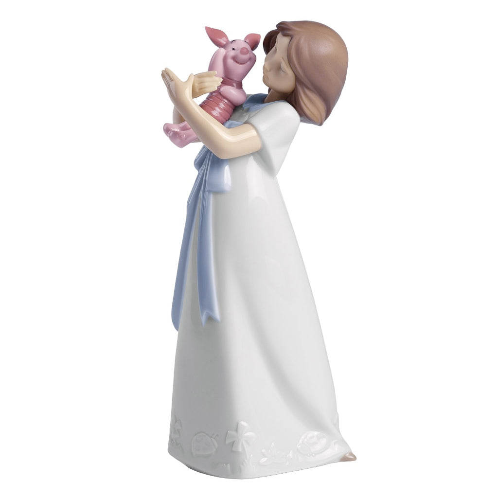 Nao by Lladro Cuddles With Piglet Figurine