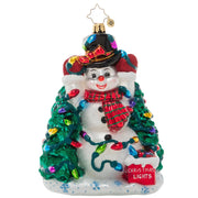 Christopher Radko Let There Be Lights Snowman Christmas Ornament