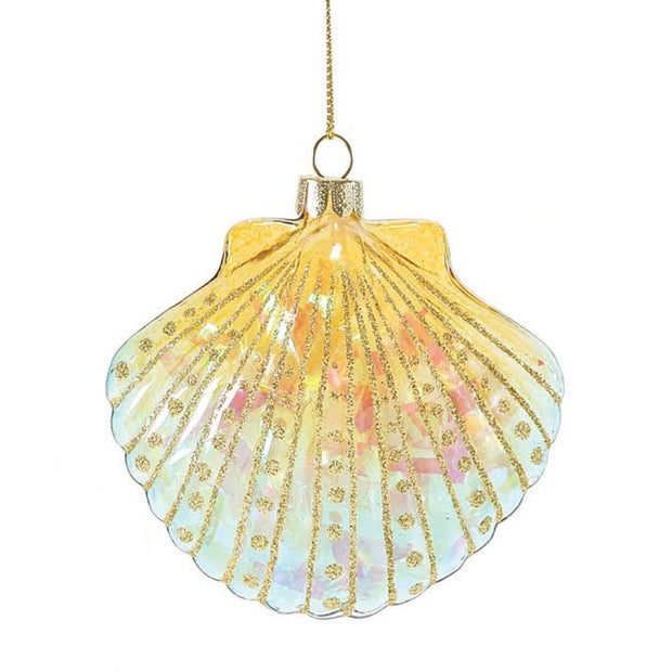 Gone To The Beach Coastal Shell Ornament - Yellow