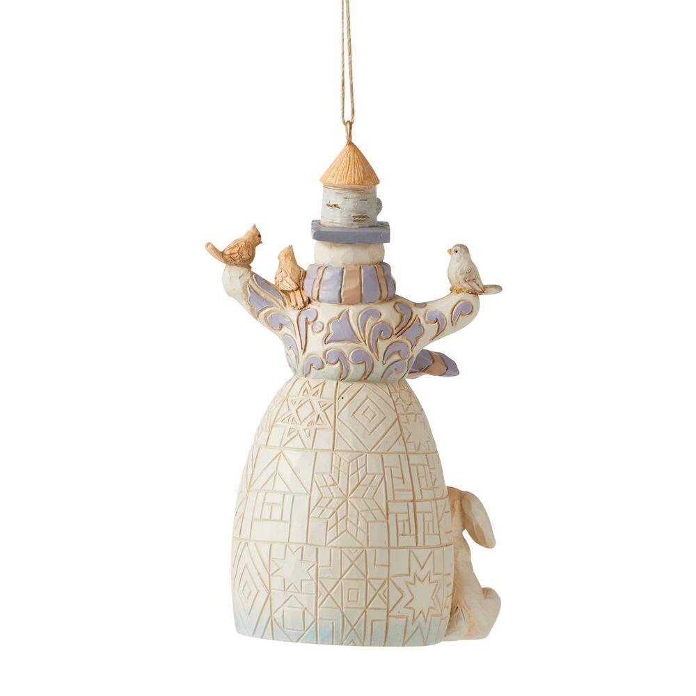 Jim Shore White Woodland Snowman Ornament