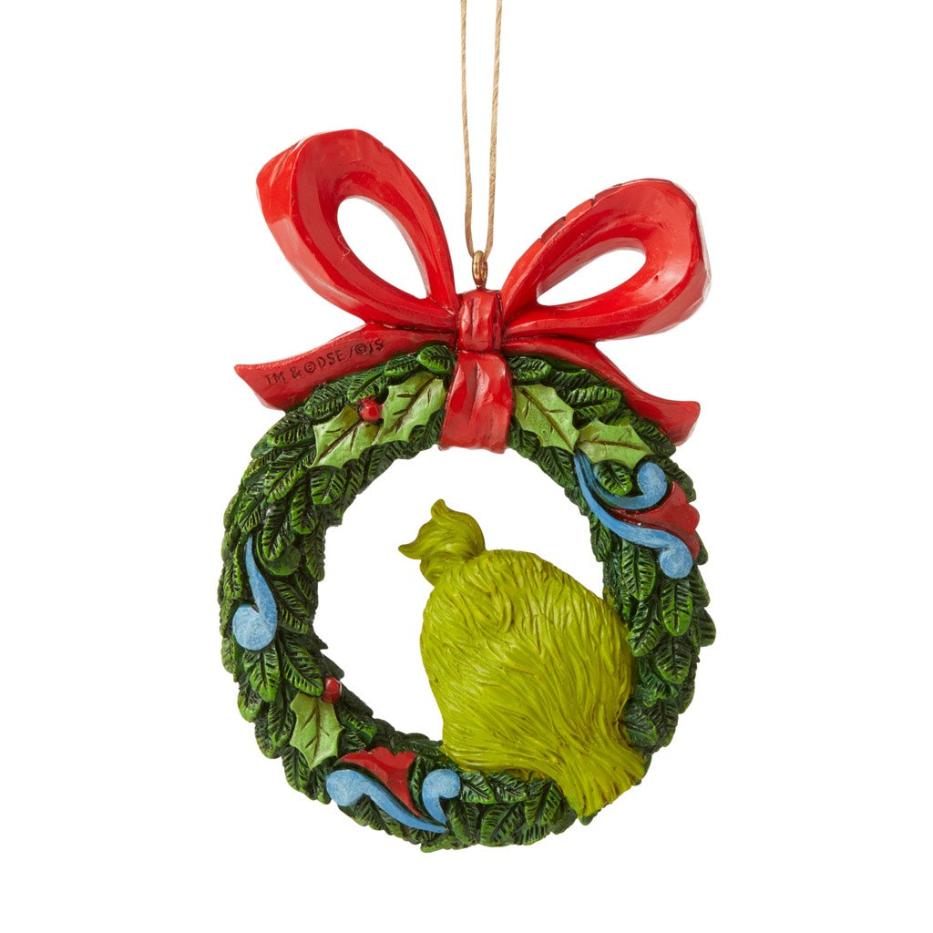 Jim Shore Grinch Peeking Through Wreath Ornament