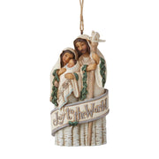 Jim Shore White Woodland Holy Family Ornament