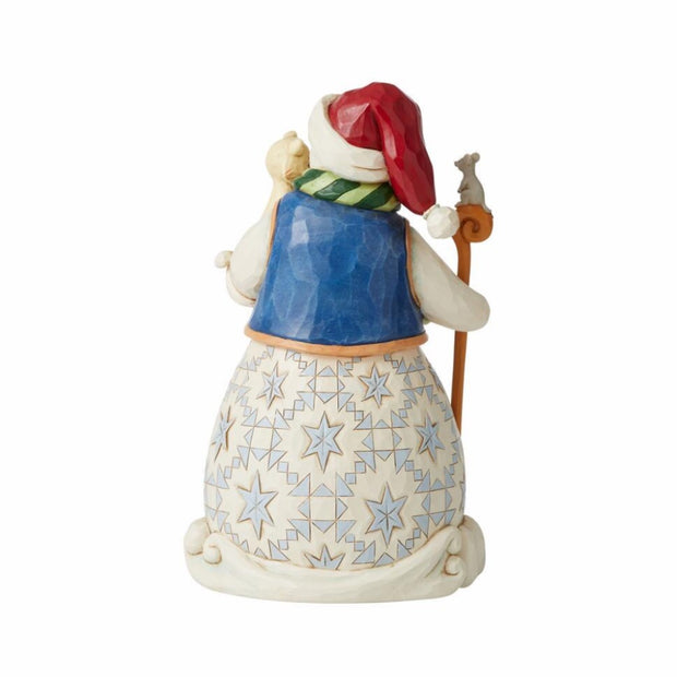 Jim Shore Snowman Holding Cat Figurine