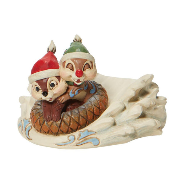 Jim Shore Disney Traditions Chip N Dale Sledding Saucer Figurine