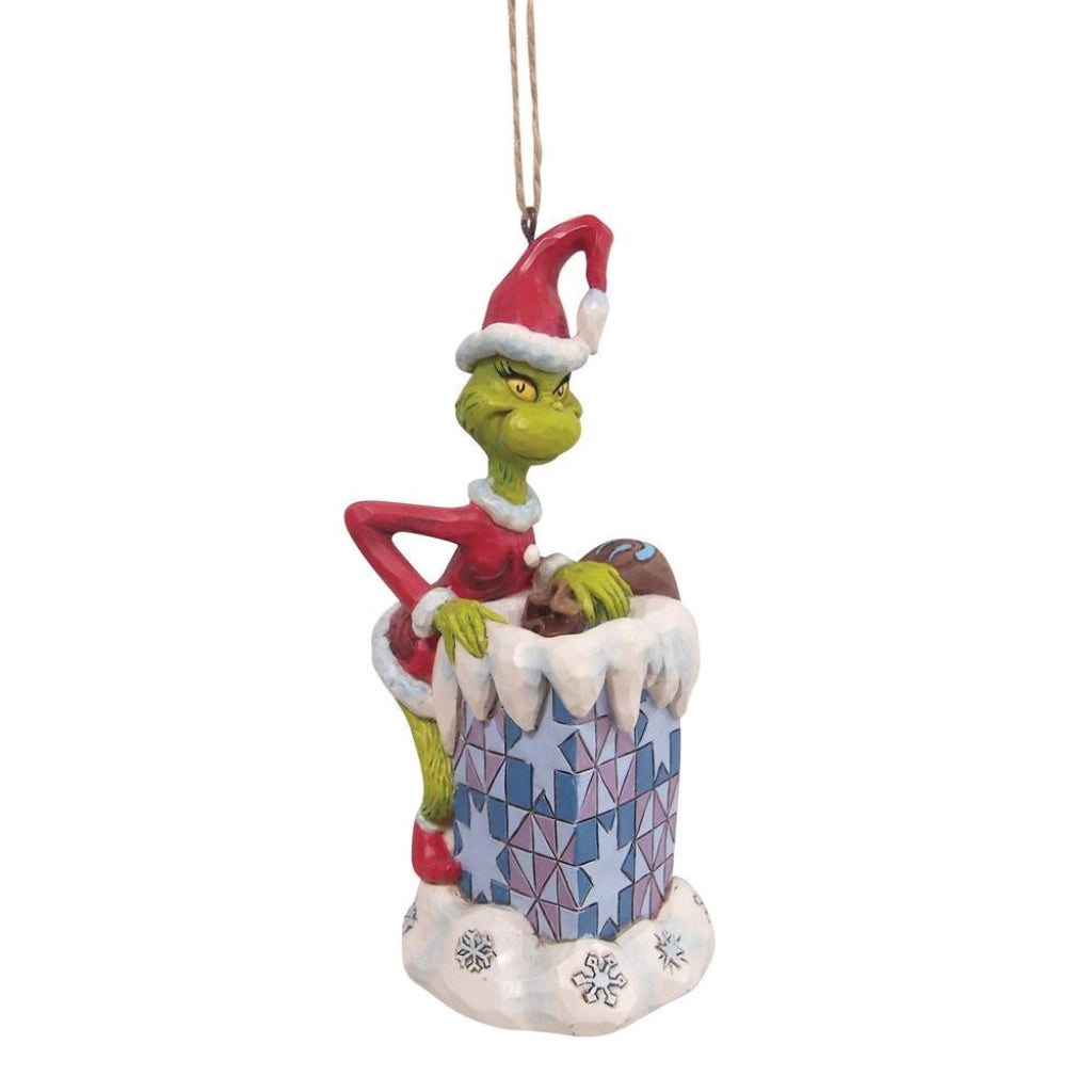 Jim Shore Grinch Climbing In Chimney Ornament