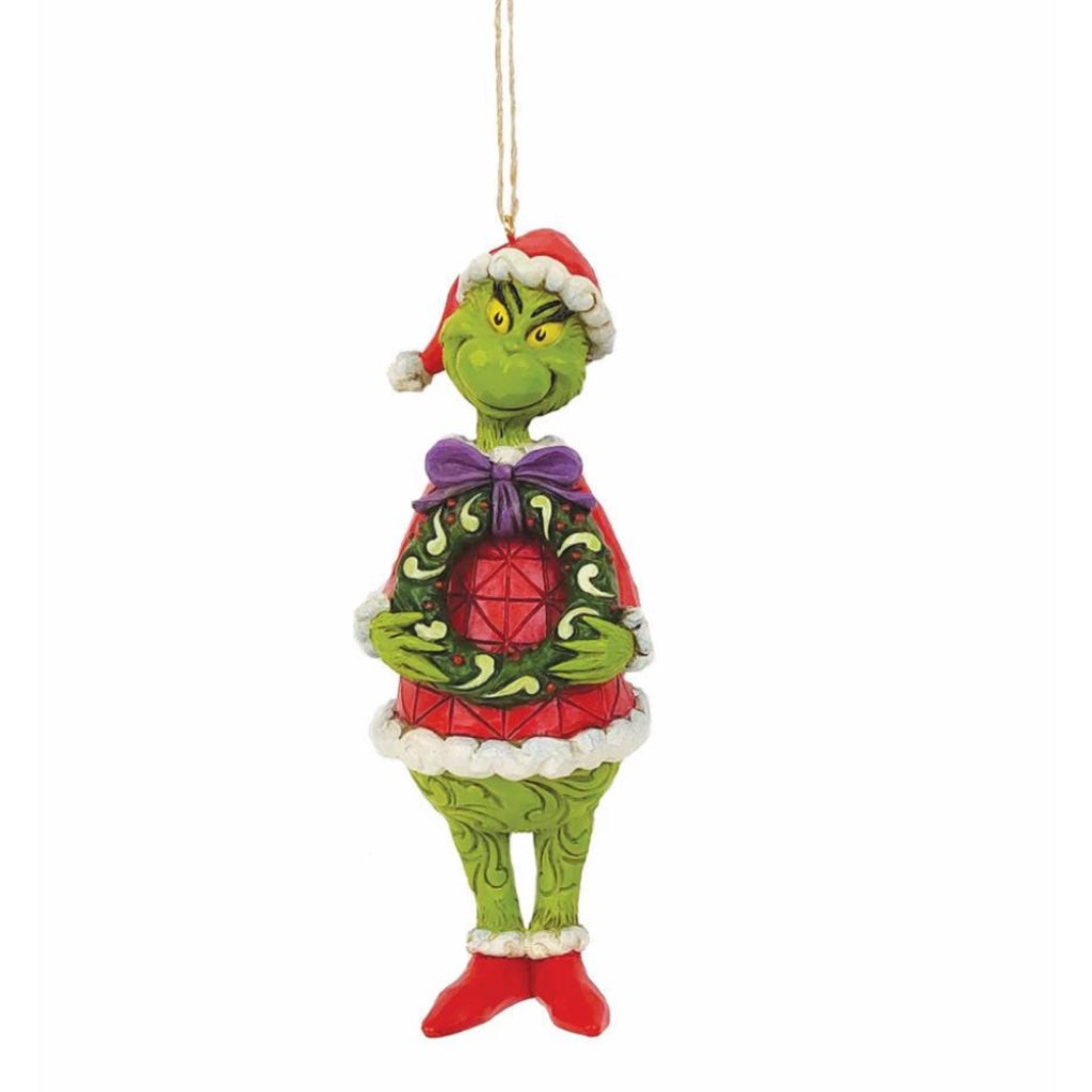 Jim Shore Grinch Holding Wreath Ornament