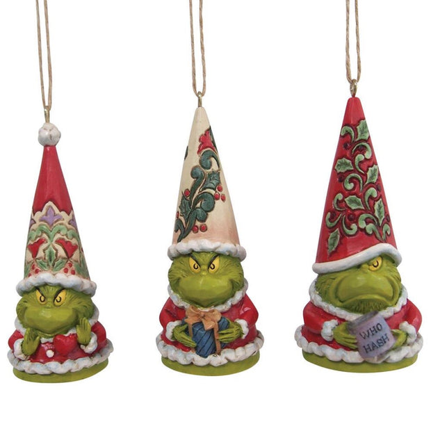 Jim Shore Grinch Gnome Ornament Set