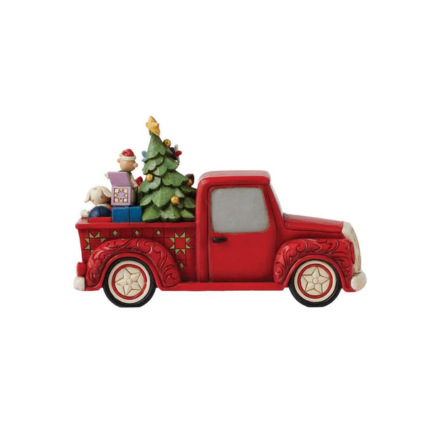 Jim Shore Rudolph in Red Pickup Truck Figurine