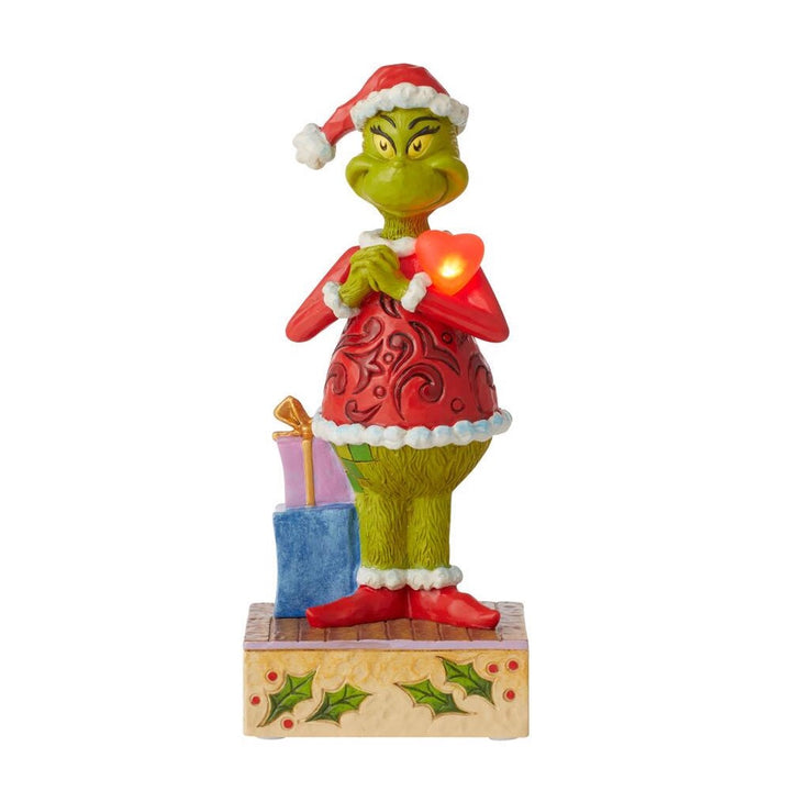 Jim Shore Grinch with Large Blinking Heart Figurine