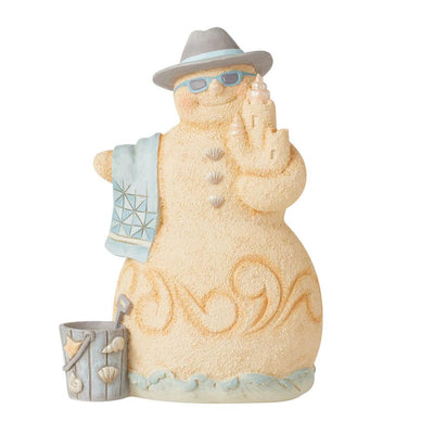 Jim Shore Coastal Snowman With Towel Figurine