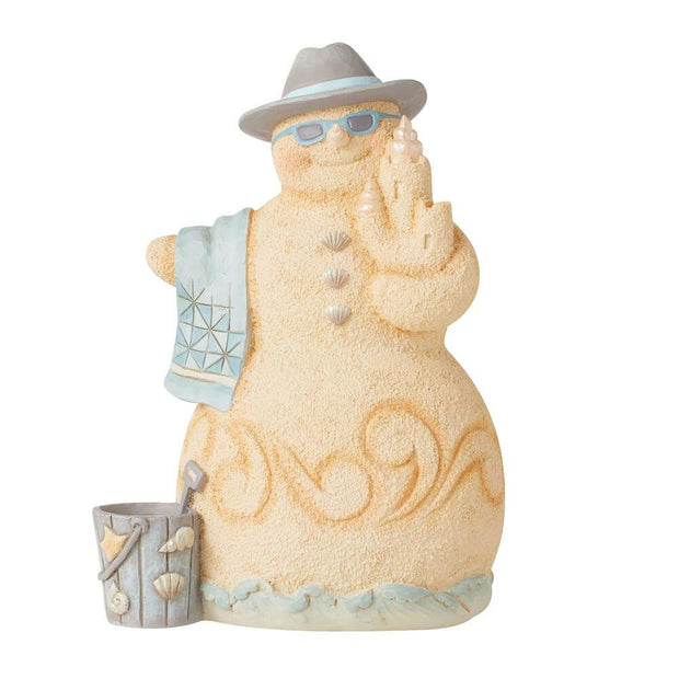 Jim Shore Coastal Snowman With Towel Figurine