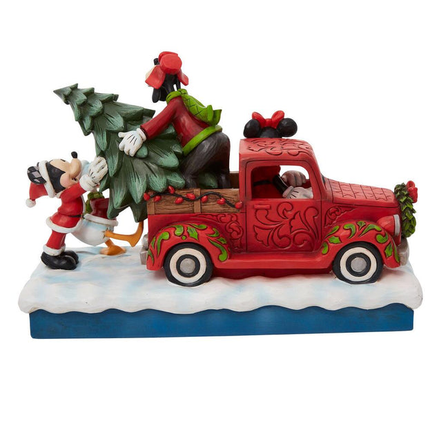 Jim Shore Disney Traditions Red Truck With Mickey & Friends Figurine
