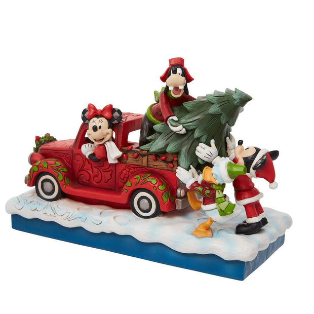 Jim Shore Disney Traditions Red Truck With Mickey & Friends Figurine