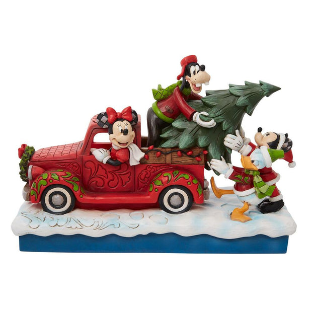 Jim Shore Disney Traditions Red Truck With Mickey & Friends Figurine