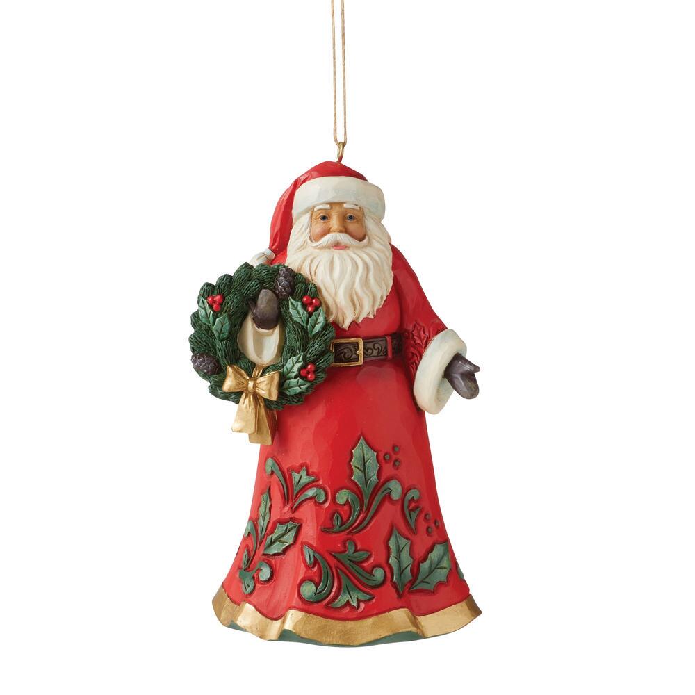 Jim Shore Santa With Wreath Ornament