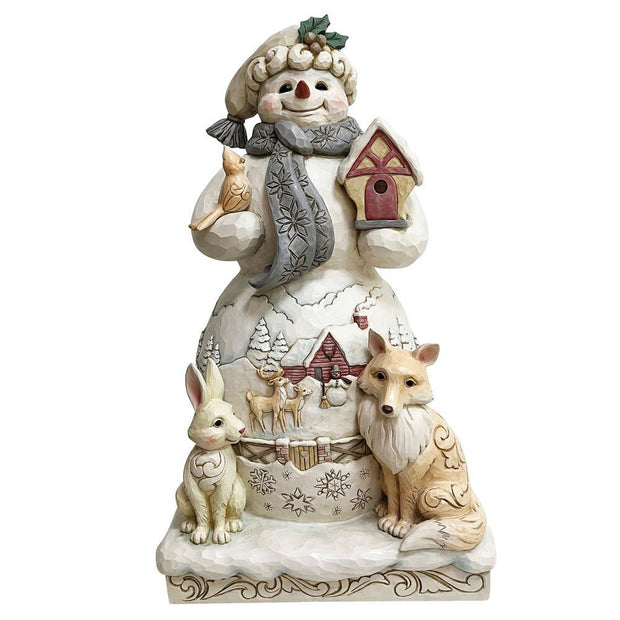 Jim Shore White Woodland Snowman Figurine