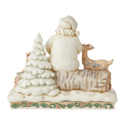 Jim Shore White Woodland Santa Sitting With Animals Figurine