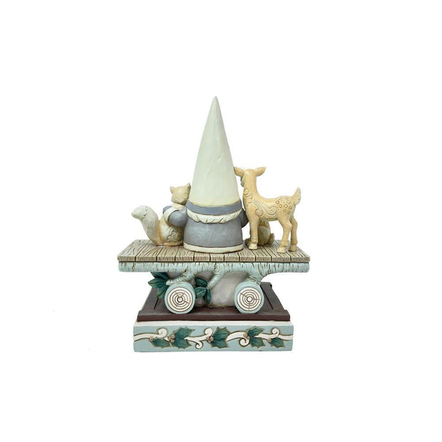 Jim Shore White Woodland Gnome/Animals Train Car Figurine