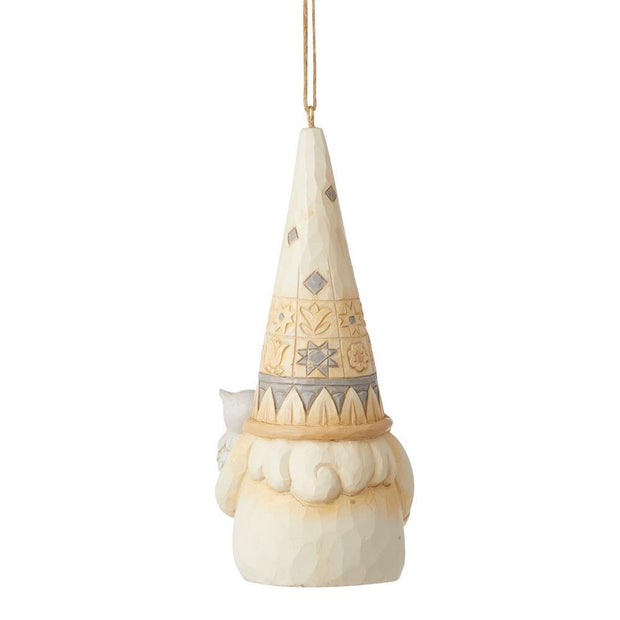 Jim Shore White Woodland Gnome Ornament