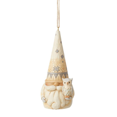 Jim Shore White Woodland Gnome Ornament