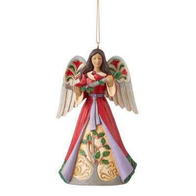 Jim Shore Christmas Angel With Holly Ornament