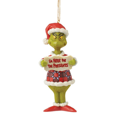 Jim Shore Grinch I'm Here for the Presents PVC Ornament