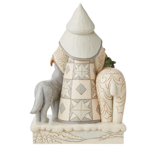 Jim Shore White Woodland Santa With Animals Figurine