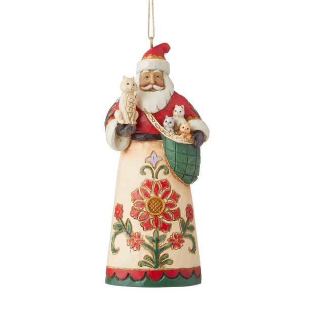 Jim Shore Santa Holding Cats & Kittens Ornament
