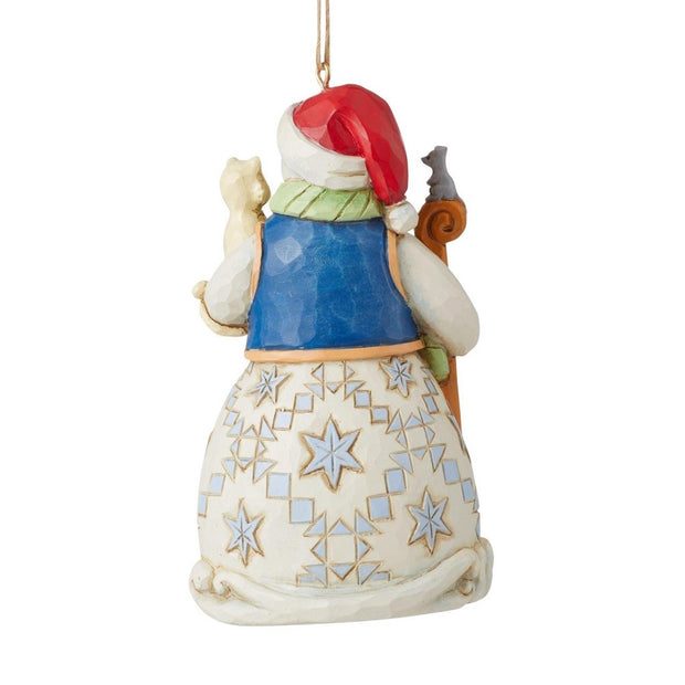 Jim Shore Snowman With Cat Ornament