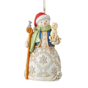 Jim Shore Snowman With Cat Ornament