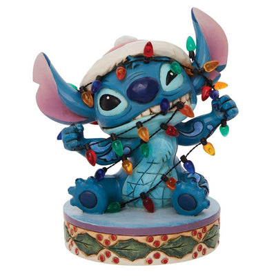 Jim Shore Disney Traditions Stitch Wrapped in Lights Figurine