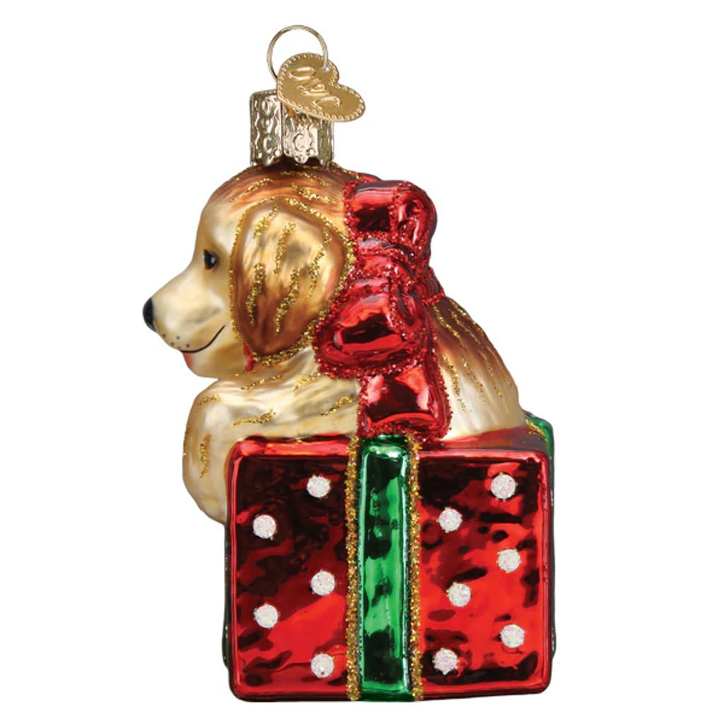 Golden Puppy Surprise Ornament - Thumbnail 3