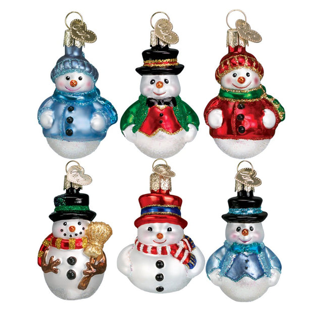 Old World Christmas Mini Snowman Ornament Set