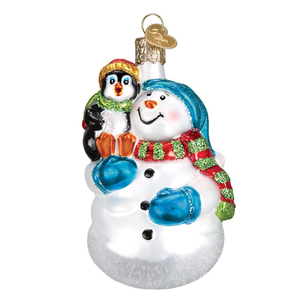 Old World Christmas Snowman With Penguin Pal Ornament