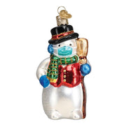Old World Christmas Snowman With Face Mask Ornament