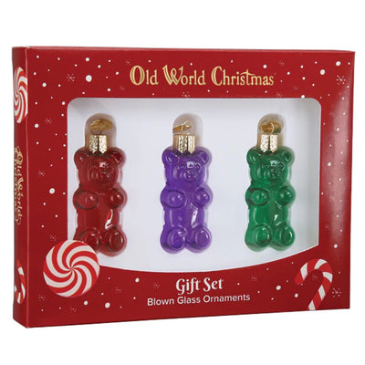 Old World Christmas Jelly Bear Ornament Set