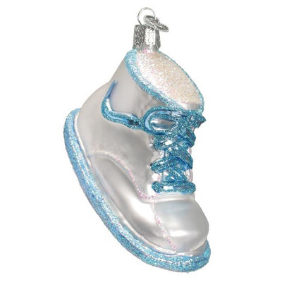 Old World Christmas Blue Baby Shoe Ornament