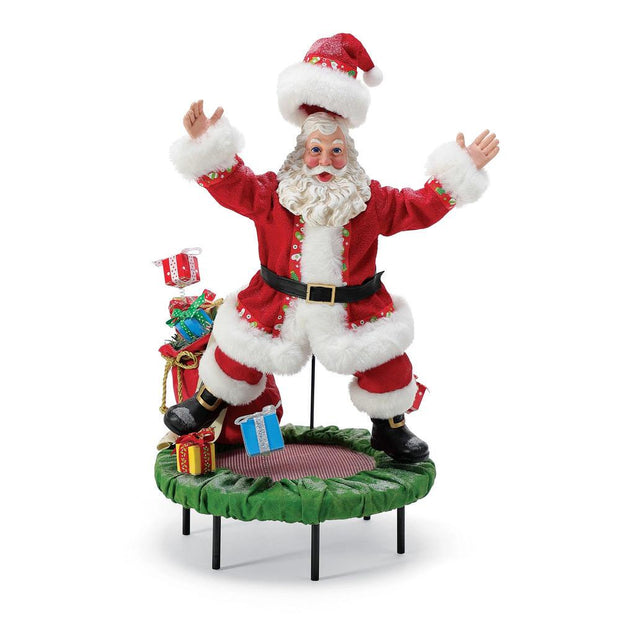 Possible Dreams Clothtique Jumping For Joy Santa Figurine