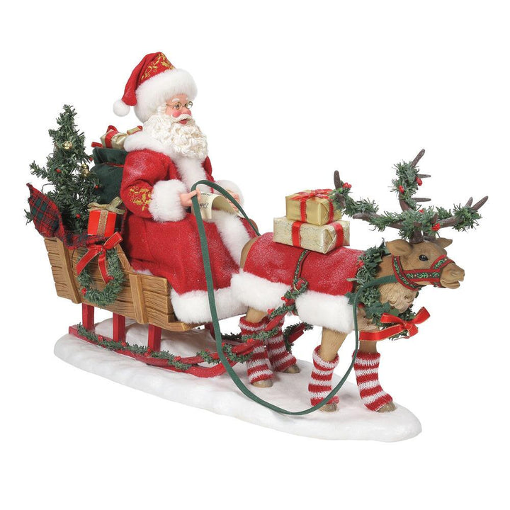 Possible Dreams Clothtique Through The Woods Santa Figurine